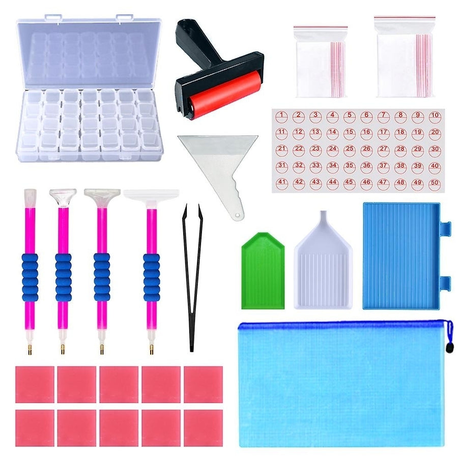 77pcs 5d Diamond Painting Tools Kit Diy Embroidery Crafts Cross Stitch Accessories Storage Box Image 1