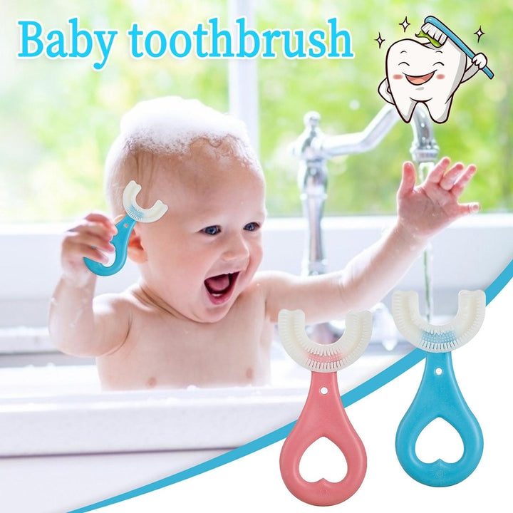 2pcs Kids U Shaped Toothbrush 360 Degree Children Toothbrush Silicone Brush Head Oral Cleaning Image 2