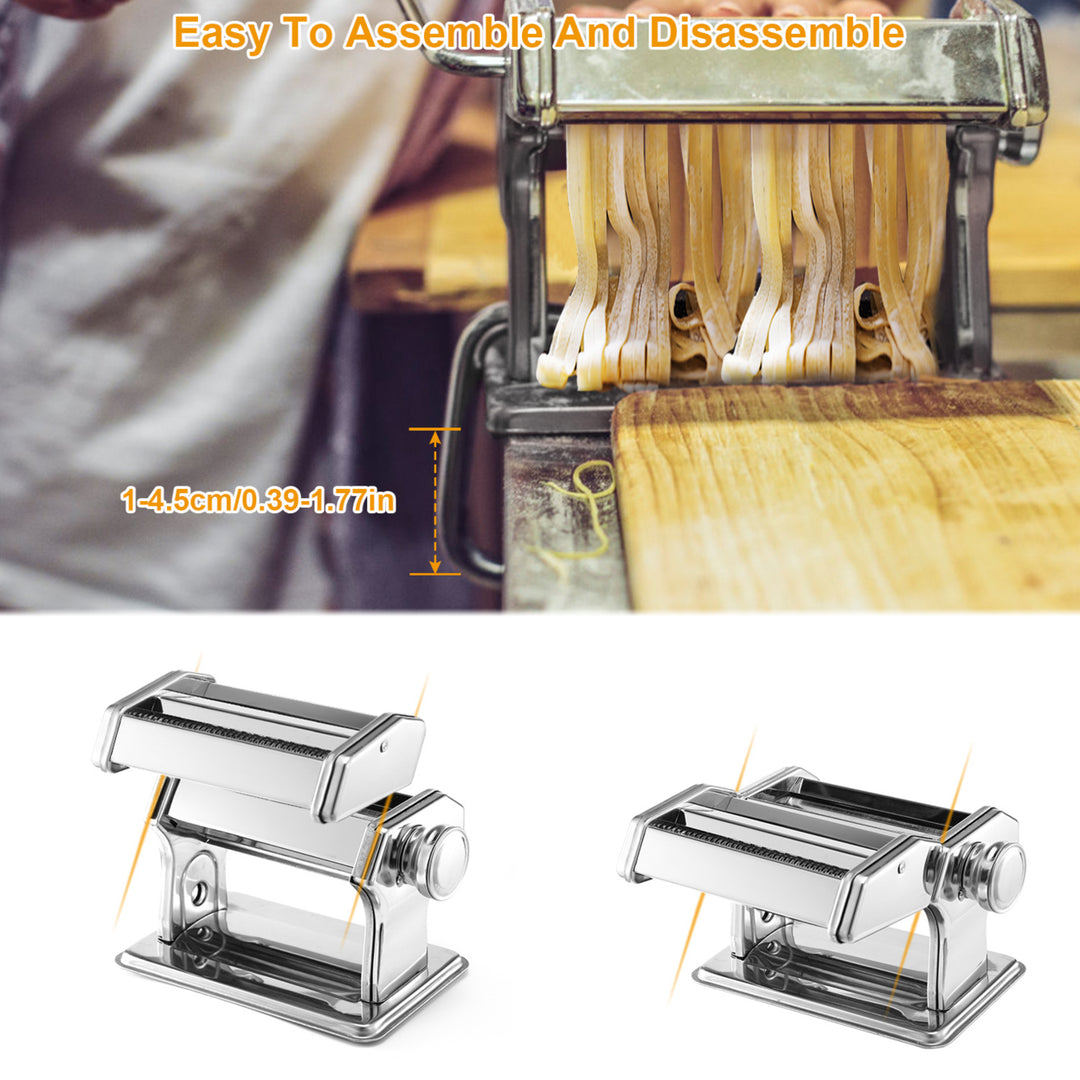 Pasta Maker Roller Machine Stainless Steel Fettuccine Noodle Maker 6 Settings Image 3