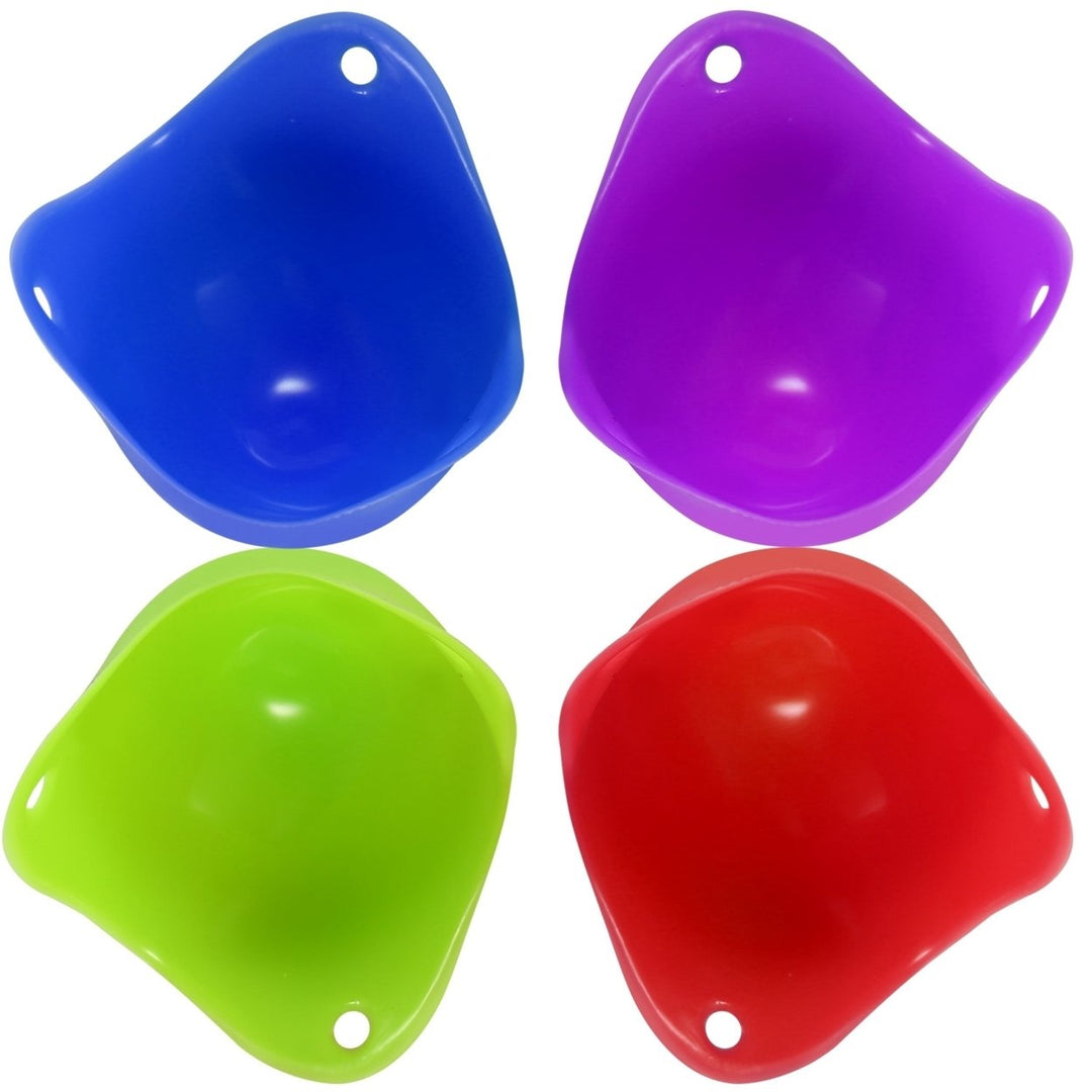 Silicone Egg Poachers 4 Pack BPA Free Non Stick Poached Egg Maker Kitchen Tool Image 1