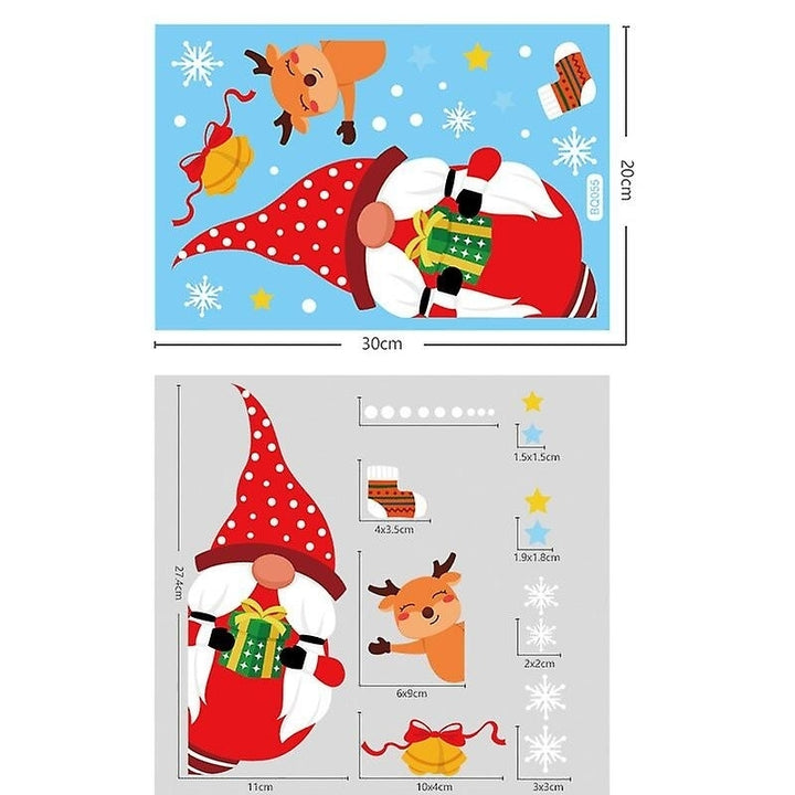 Christmas Window Stickers Set Snowflake Elk Electrostatic Clings Door Window Decoration Image 4