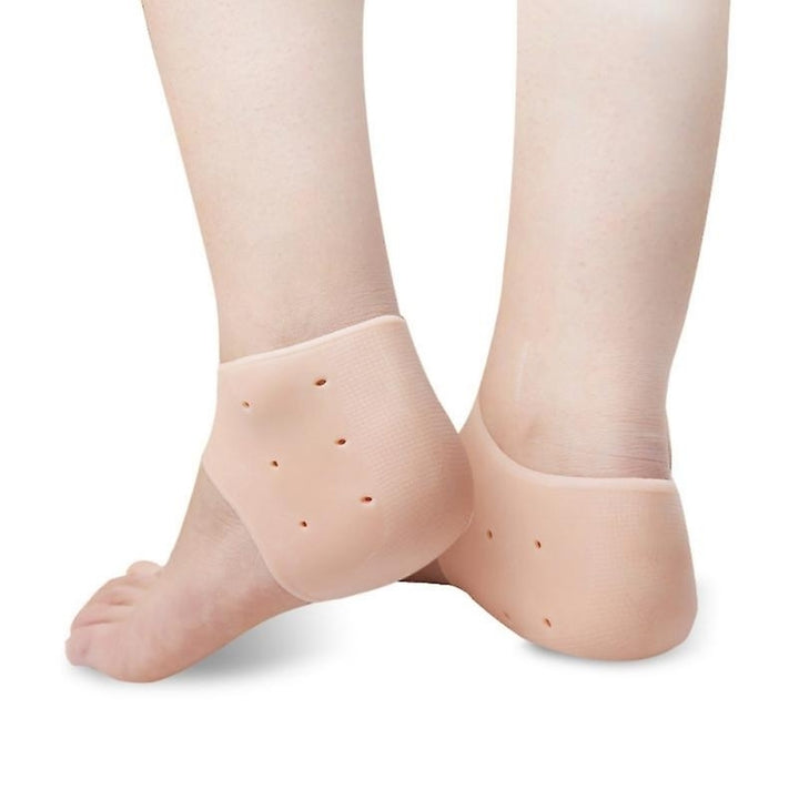 3 Pairs Silicone Heel Protector Plantar Fasciitis Inserts Pads Gel Heel Cushion Pain Relief Socks Image 1