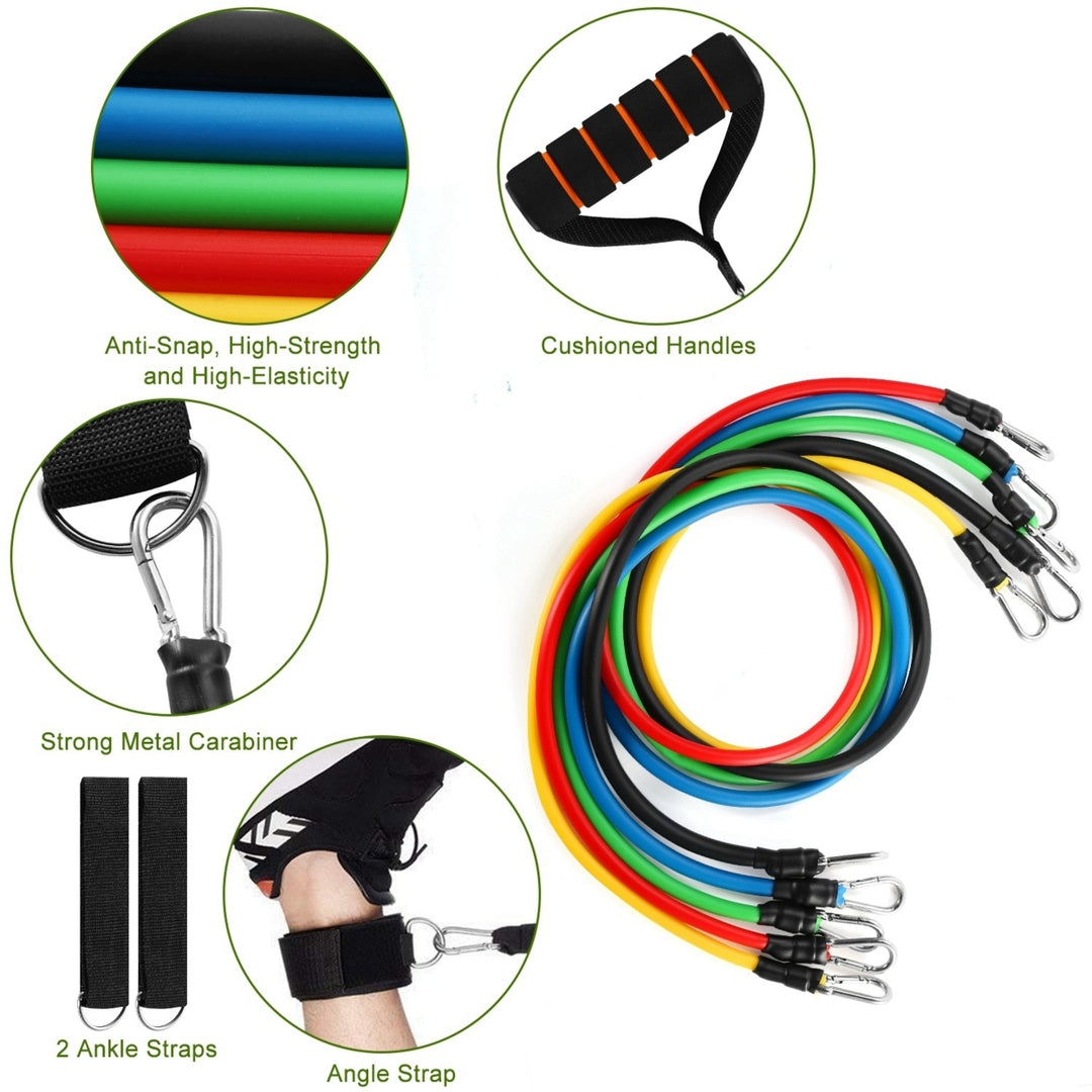 11Pcs Resistance Bands Set Fitness Workout Tubes Exercise Tube Bands Image 2