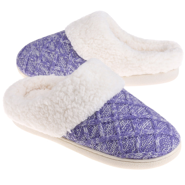 Womens Comfy Slippers Fuzzy House Shoes Memory Foam Slip-on Indoor Outdoor Image 3