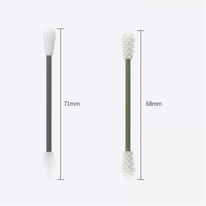 4pcs/box Reusable Cotton Swab Ear Cleaning Cosmetic Silicone Buds Swabs Sticks With Makeup Mirror Image 2