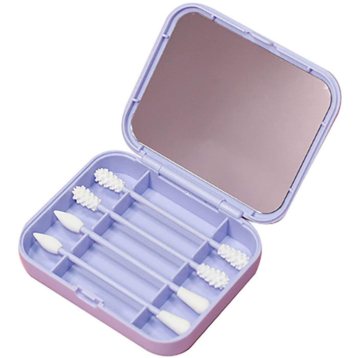 4pcs/box Reusable Cotton Swab Ear Cleaning Cosmetic Silicone Buds Swabs Sticks With Makeup Mirror Image 4