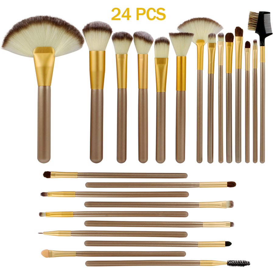 24Pcs Makeup Brushes Set Eye Shadows Face Foundation Brushes Cruelty-Free Image 1