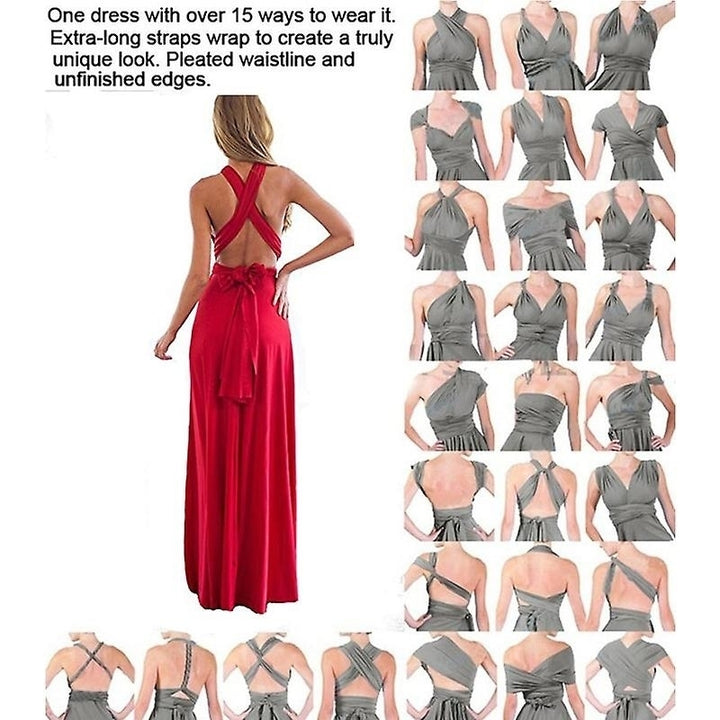 Women Multiway Wrap Bandage Long Dress Convertible Boho Evening Dress For Party Bridesmaids Image 3