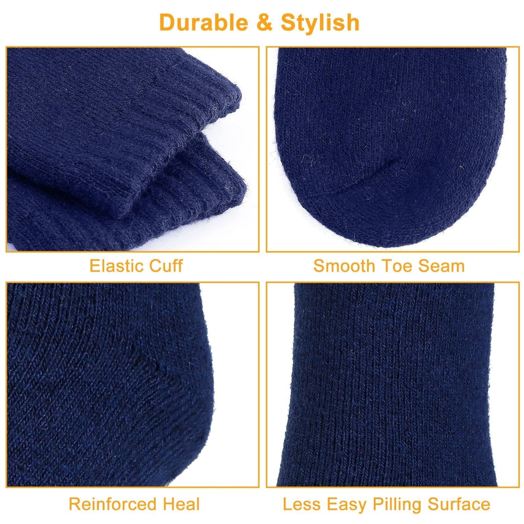 3 Pairs Mens Thermal Wool Socks Thick Moisture Wicking Winter Cozy Fleece Image 3