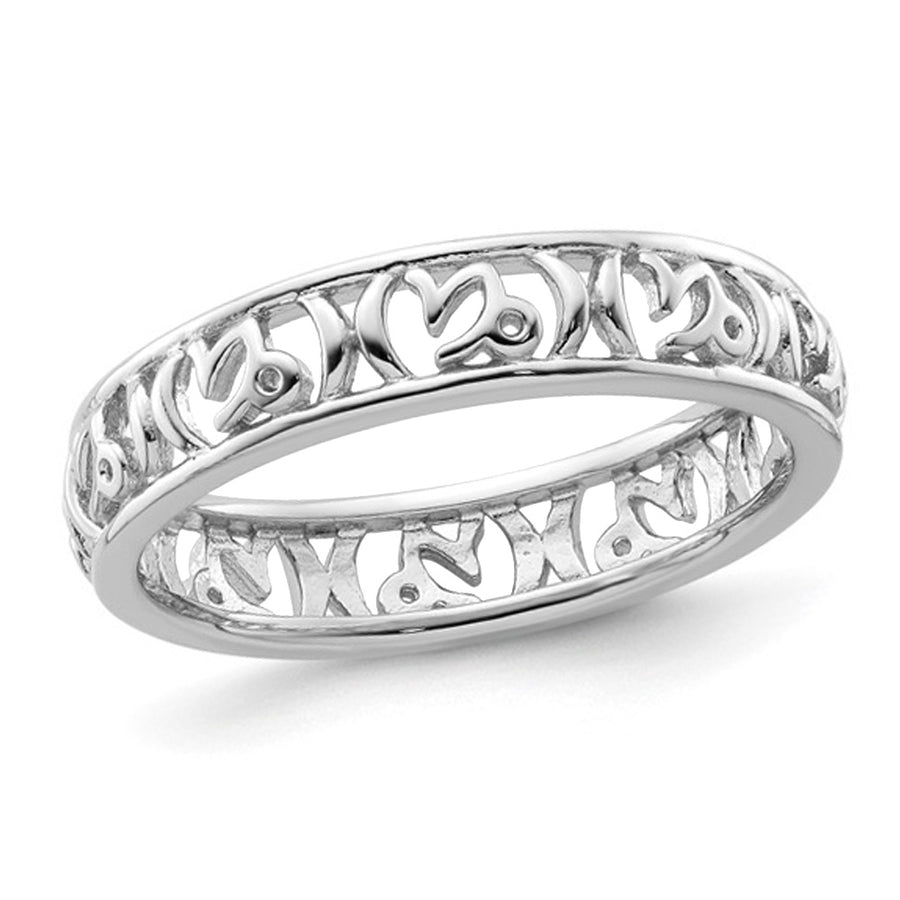 Sterling Silver Capricorn Zodiac Astrology Ring Band Image 1