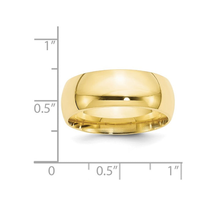 Mens 10K Yellow Gold 8mm Polished Wedding Band Ring Image 3