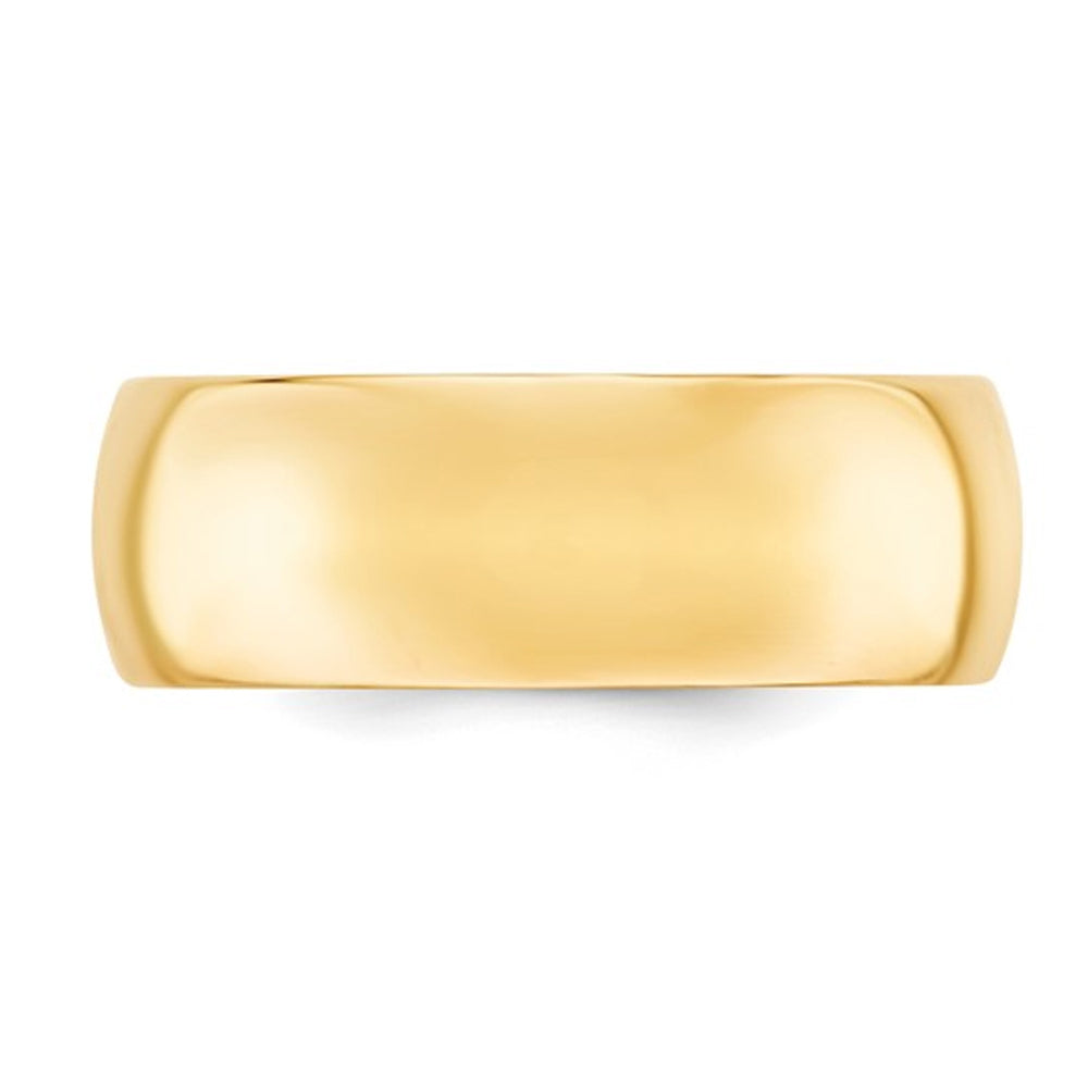 Mens 10K Yellow Gold 8mm Polished Wedding Band Ring Image 4
