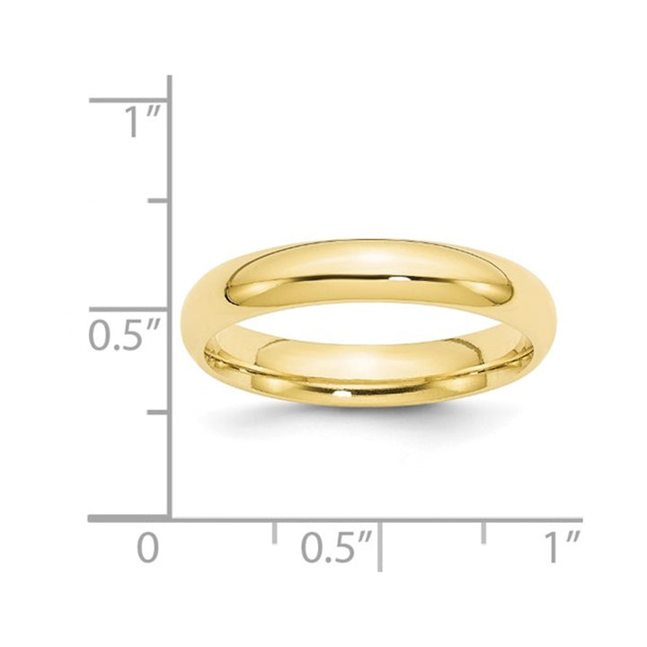 Ladies 10K Yellow Gold 4mm Polished Wedding Band Ring Image 3
