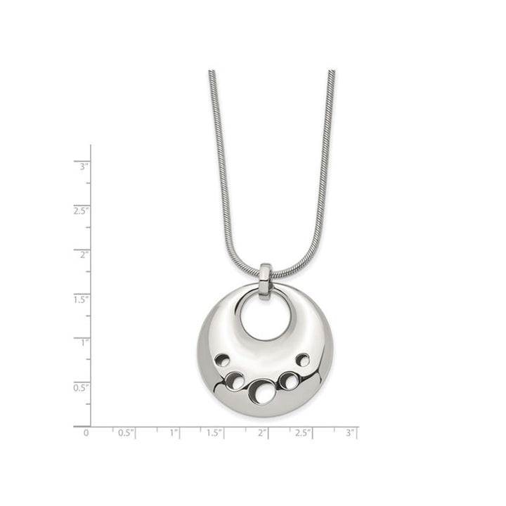 Stainless Steel Polished Circle Cut-out Necklace (24 Inches) Image 3