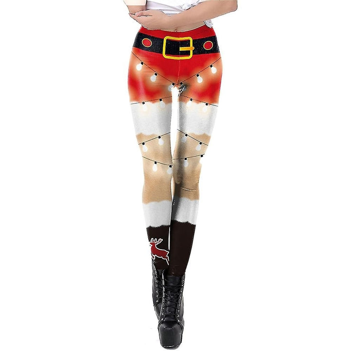 Women Christmas Leggings Fashion Printing Tights Xmas Close Ftting Pants Bottoms Image 1