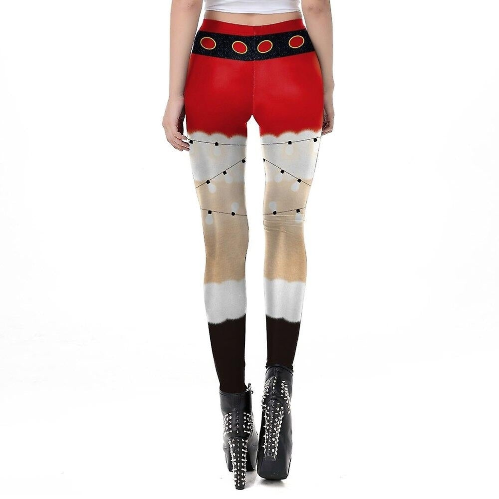 Women Christmas Leggings Fashion Printing Tights Xmas Close Ftting Pants Bottoms Image 2