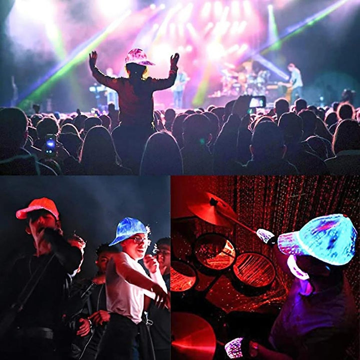 Led Baseball Cap 7 Colors Glow Hat Light Up Caps For Music Party Club Image 3