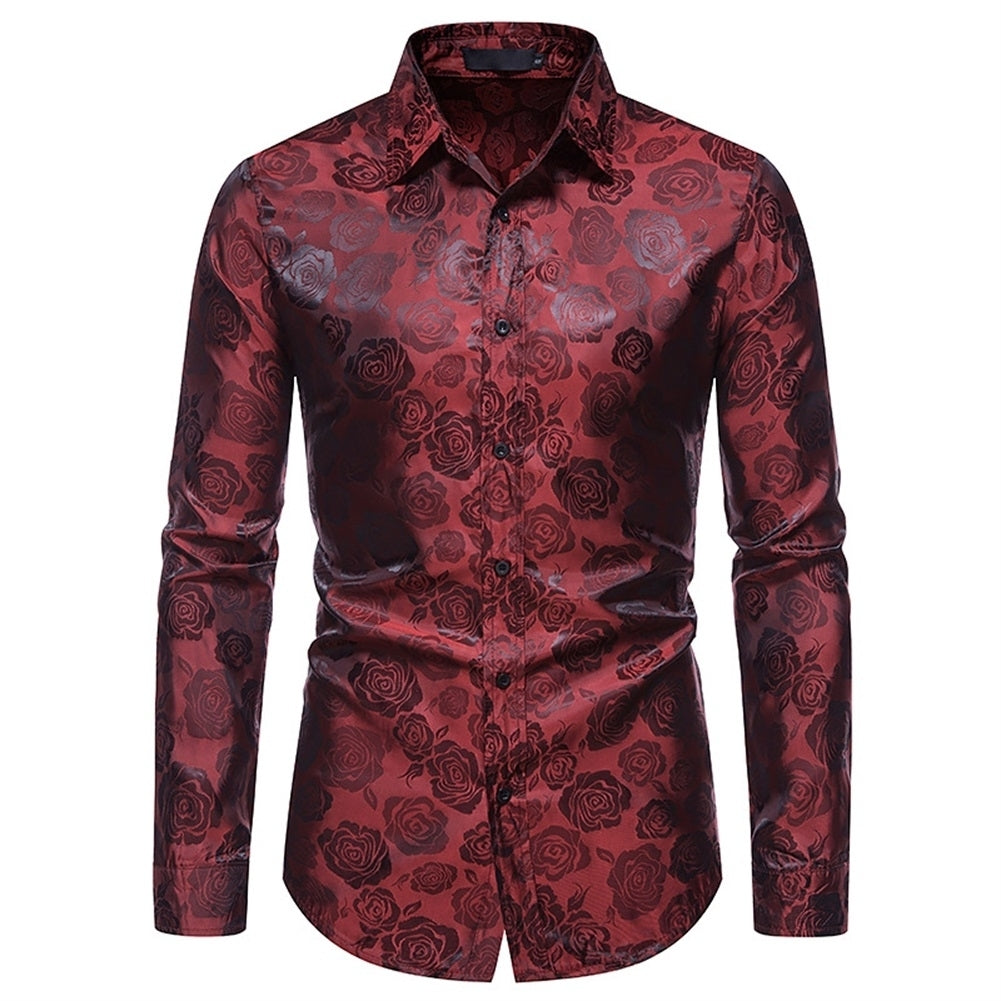 Men Shirt Luxury Long Sleeve Fashion Print Slim Fit Spring Autumn Formal Business Dress Shirt Image 3