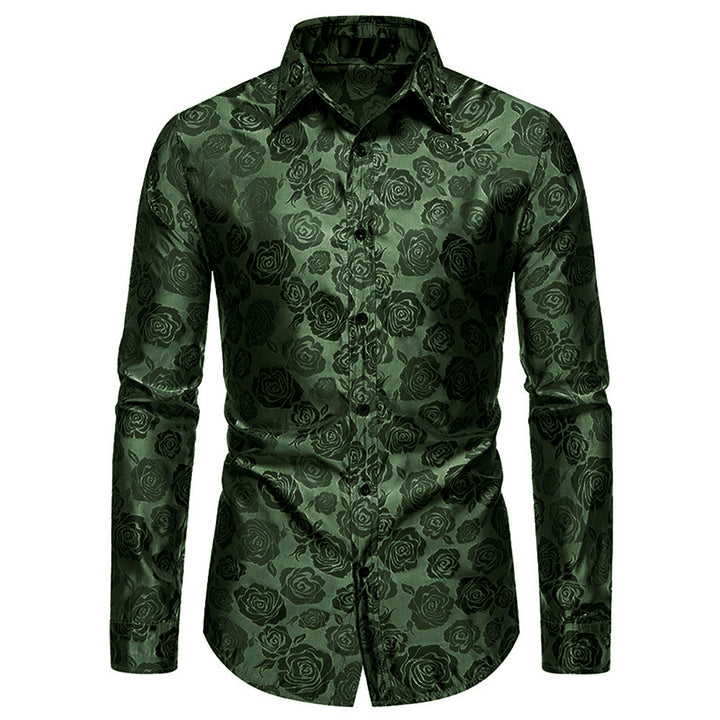Men Shirt Luxury Long Sleeve Fashion Print Slim Fit Spring Autumn Formal Business Dress Shirt Image 1