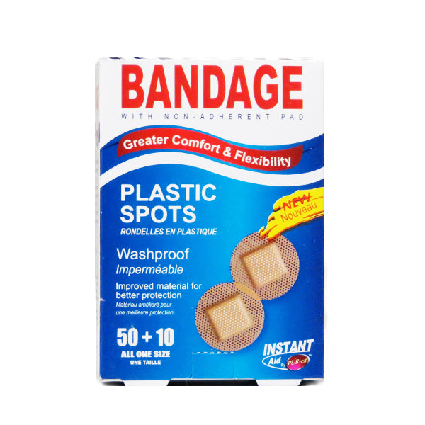 Purest Instant Aid Plastic Spots Bandage- (60 in 1 Pack Image 1