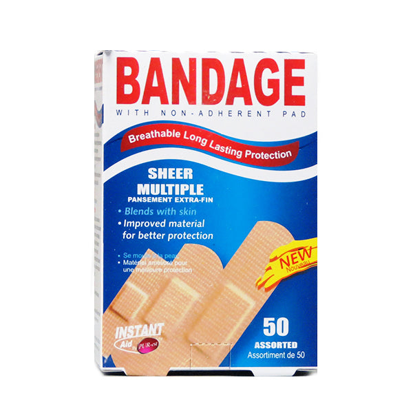 Purest Instant Aid Sheer Multiple Bandage (50 in 1 Pack) Image 1