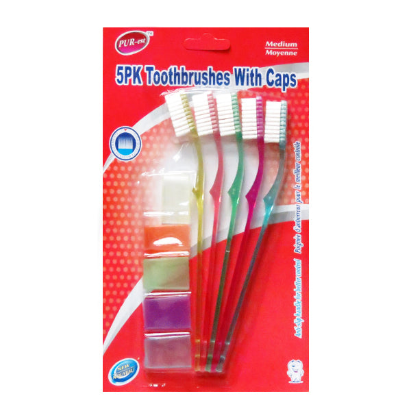 Purest Toothbrush with Caps 5 in 1 Pack Image 1