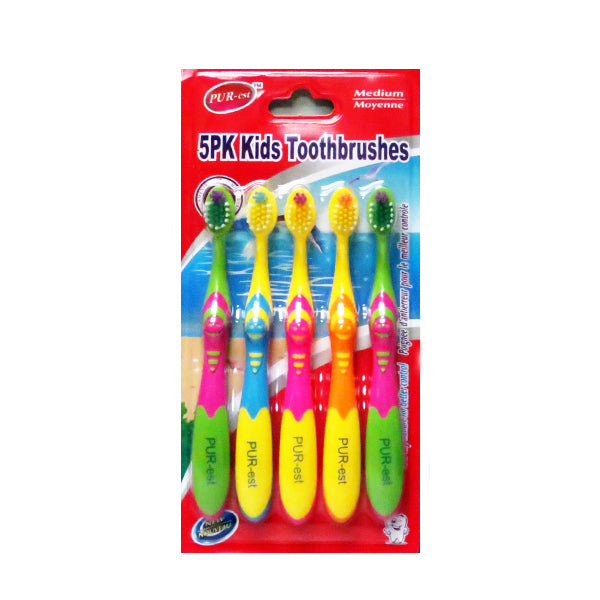Purest Medium Toothbrush For Kids 5 In 1 Pack Image 1