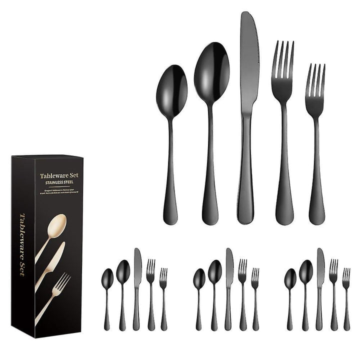 20pcs Flatware Cutlery Tableware Set Stainless Steel Knife Fork Spoon Utensils With Gift Box Image 1