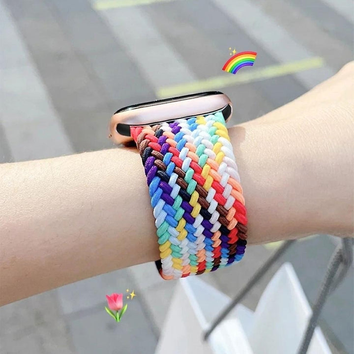 Braided Band With Buckle Compatible With Apple Watch Adjustable Solo Loop Image 2