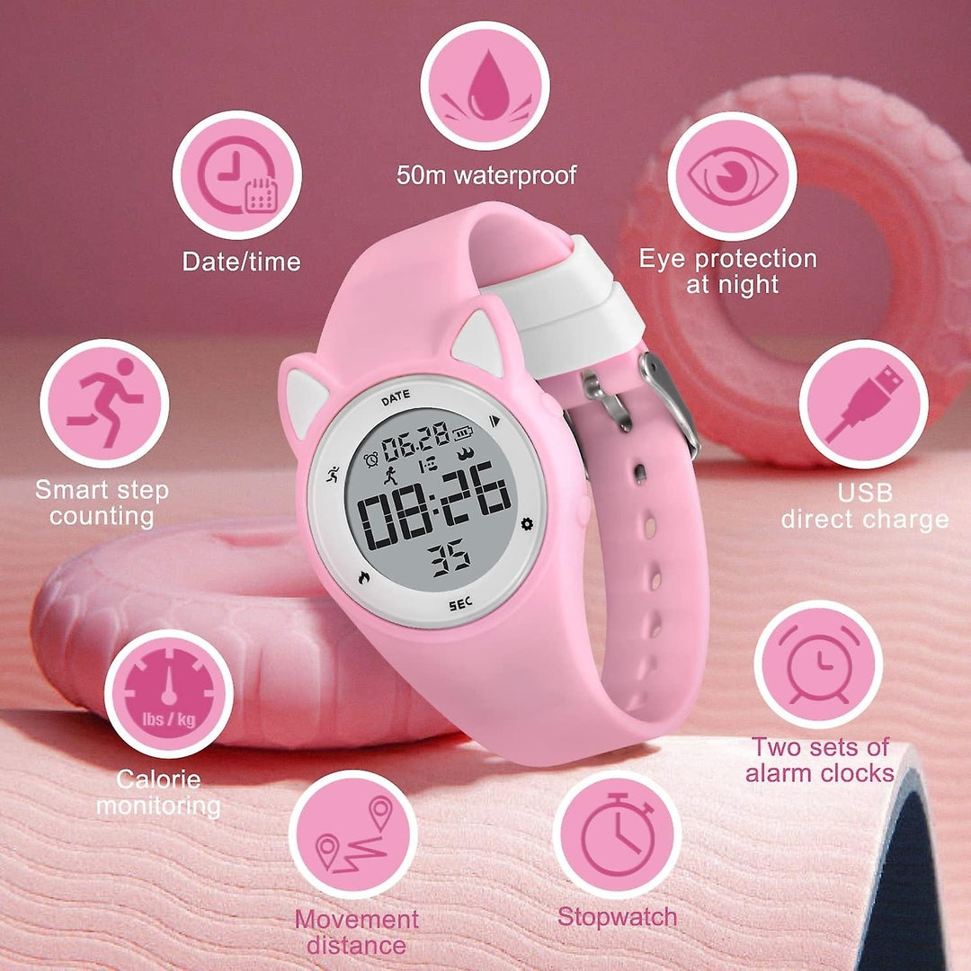 Children Digital Watch Kids Waterproof Sports Watches Fitness Tracker With Pedometer Image 3