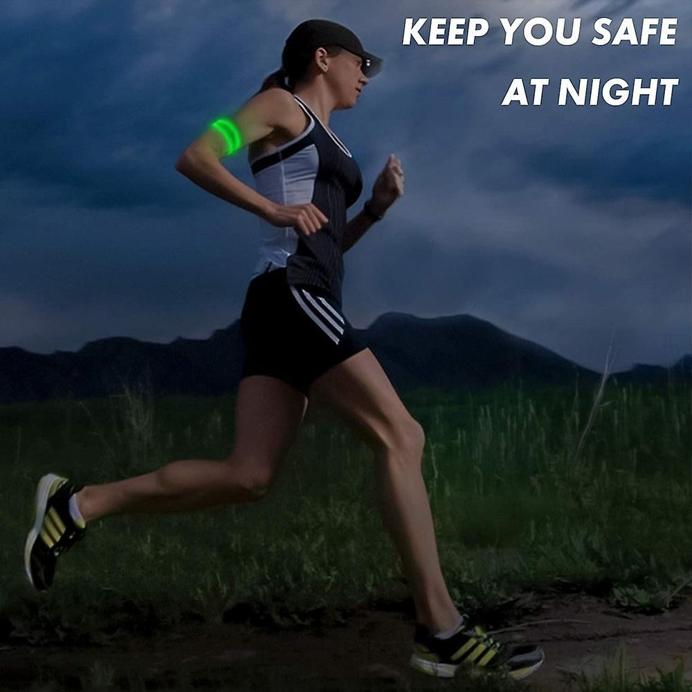 2 Pack Led Armband Running Light Usb Rechargeable Flashing Bracelet For Night Running Cycling Image 2