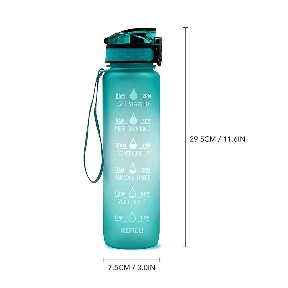 Sports Water Bottle With Time Marker Bpa Free Water Jug 1000ml Image 2