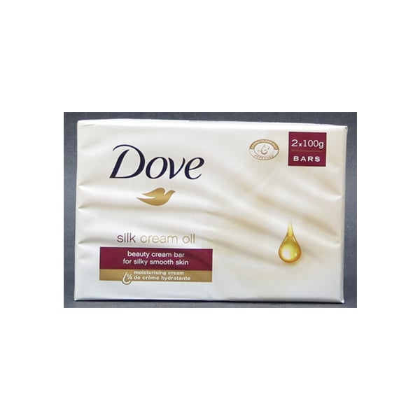 Dove Bar Soap with Silk Cream Oil 2 in 1 Pack (2 by 100g approx.) Image 1