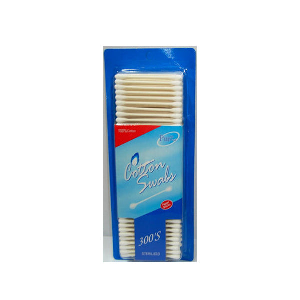 Purest Cotton Swabs with Cotton Sticks (300 Safety Buds) Image 1
