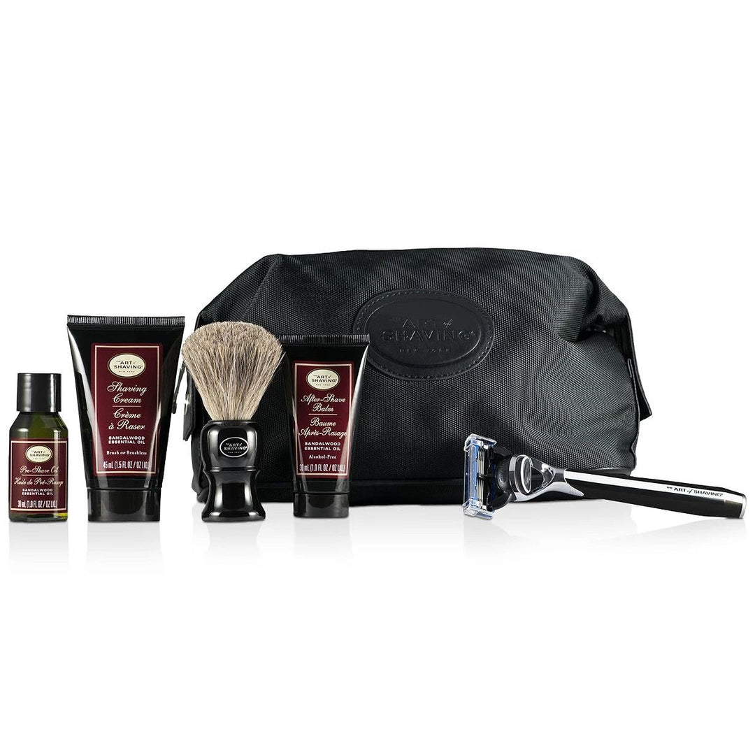 The Art of Shaving 5 Piece Travel Kit with Morris Park Razor Sandalwood Image 1