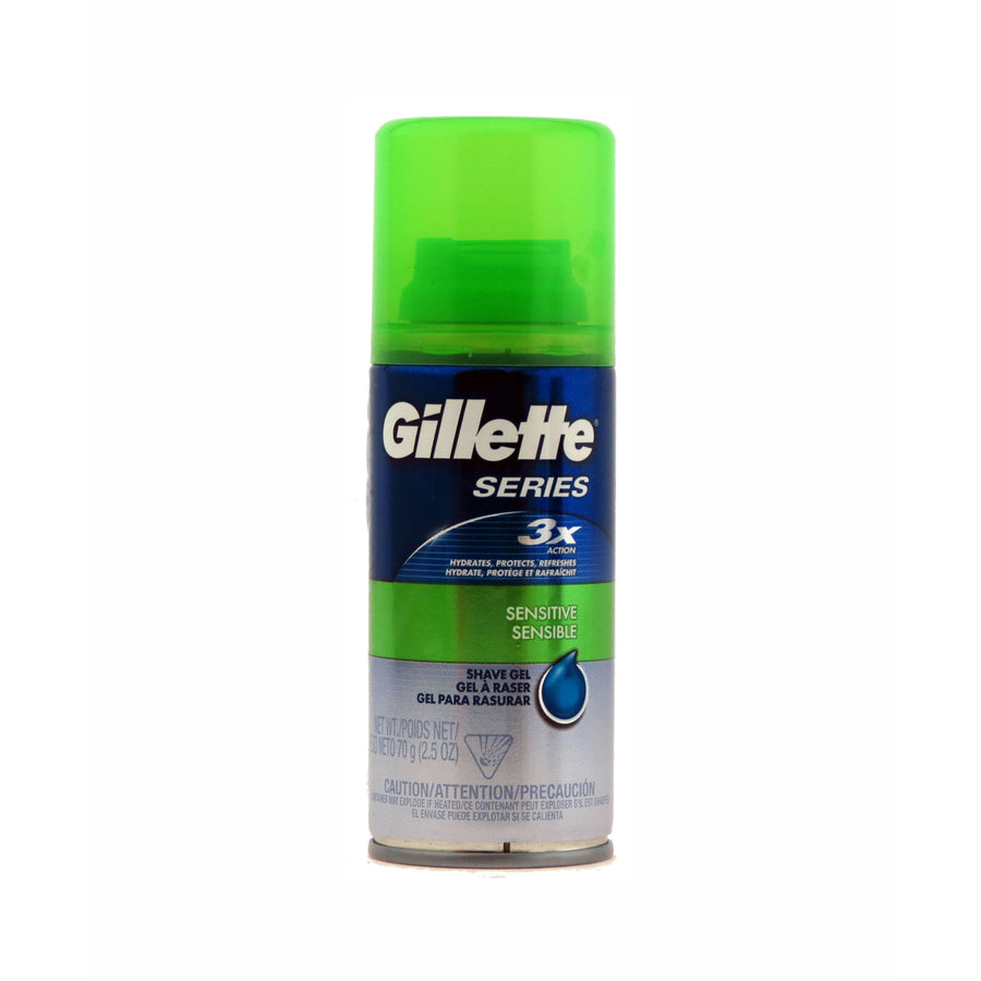 GILLETTE Shaving Gel 3 X Action Sensitive 2.5oz 70g Image 1