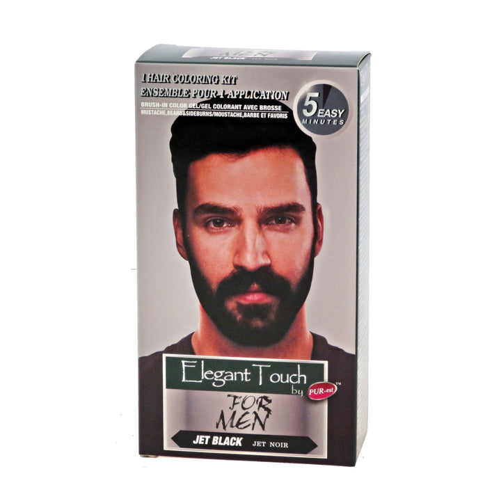 Mustache and Beard Color Kit for Men Jet Black Elegant Touch by PUR-est Image 1