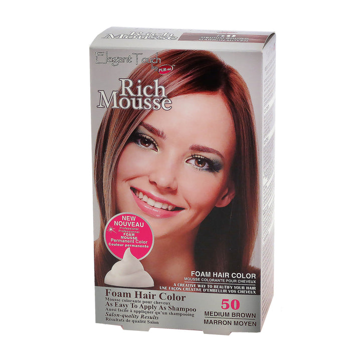 Foam Hair Color Rich Mousse Medium Brown 50 Elegant Touch by PUR-est Image 1