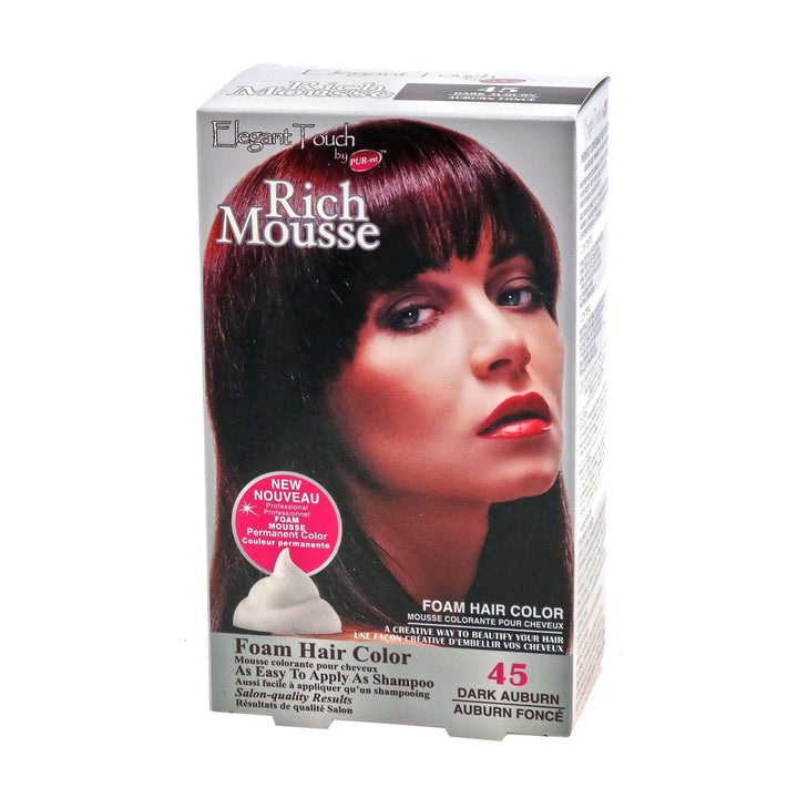 Foam Hair Color Rich Mousse Dark Auburn 45 Elegant Touch by PUR-est Image 1