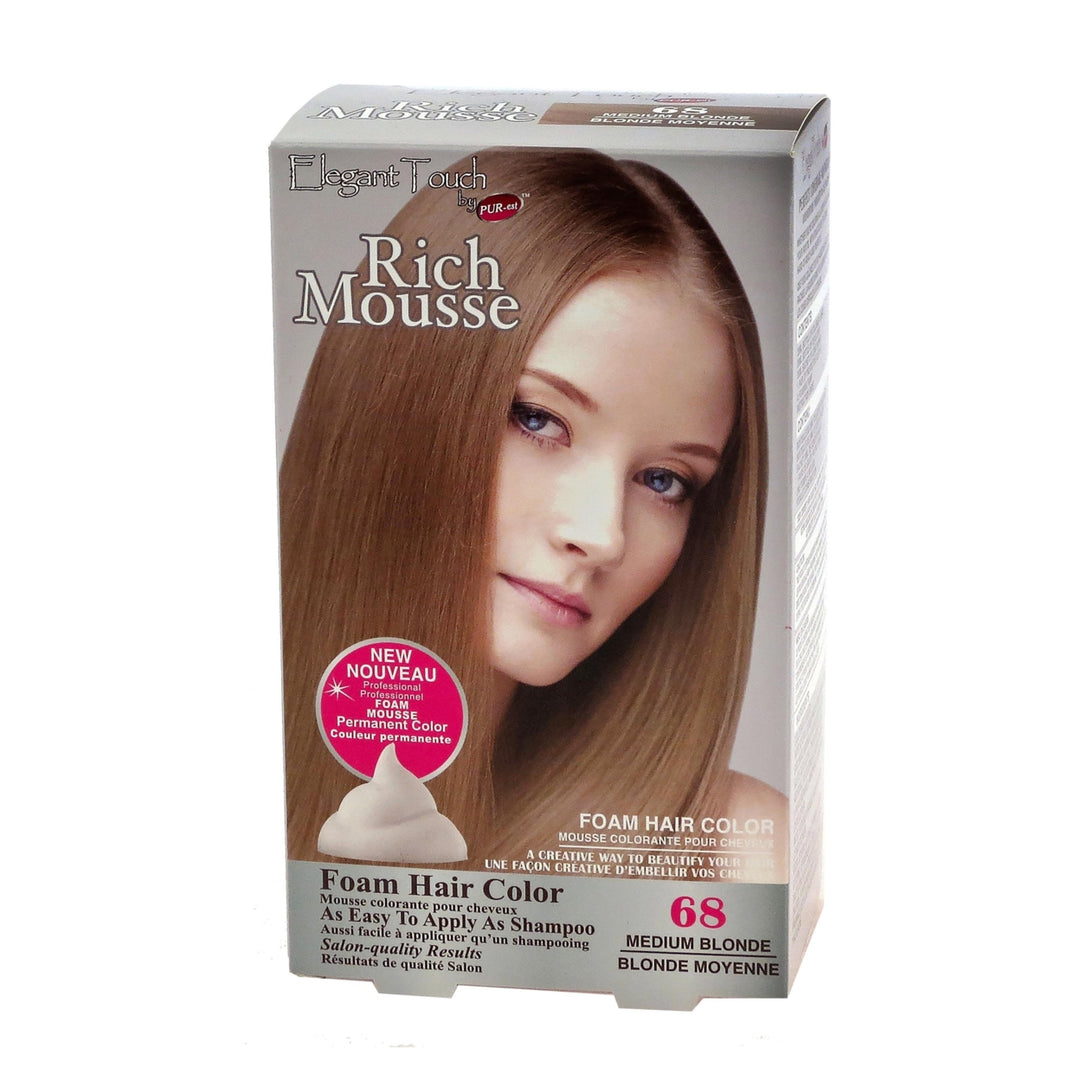 Foam Hair Color Rich Mousse Medium Blonde 68 Elegant Touch by PUR-est Image 1