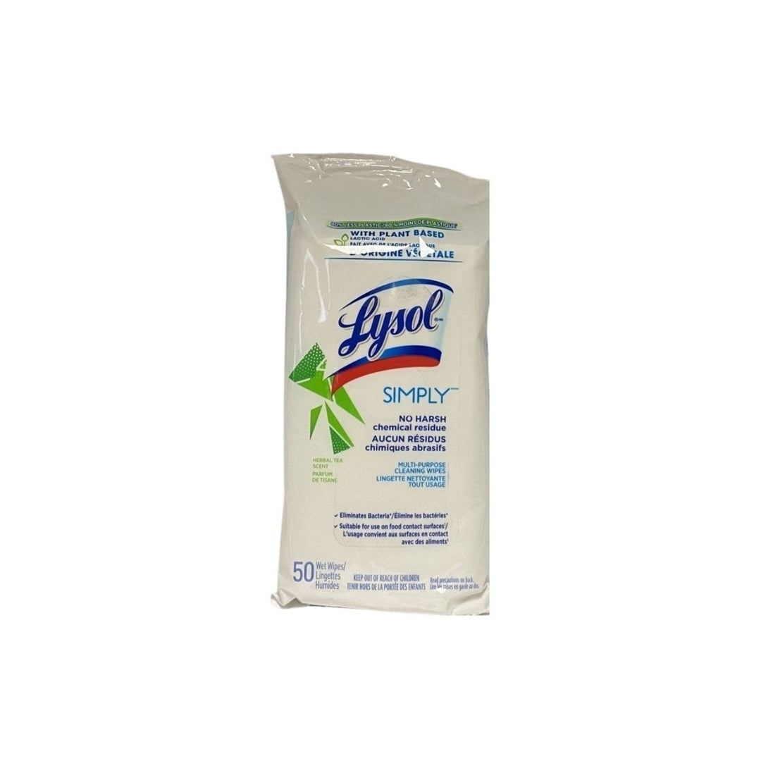 LYSOL WIPES SIMPLY Flat Pack Herbal Tea 50 ct Image 1