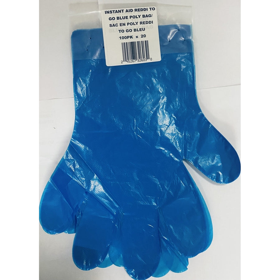 Plastic 100Pk Poly Gloves On Wicket Blue Image 1