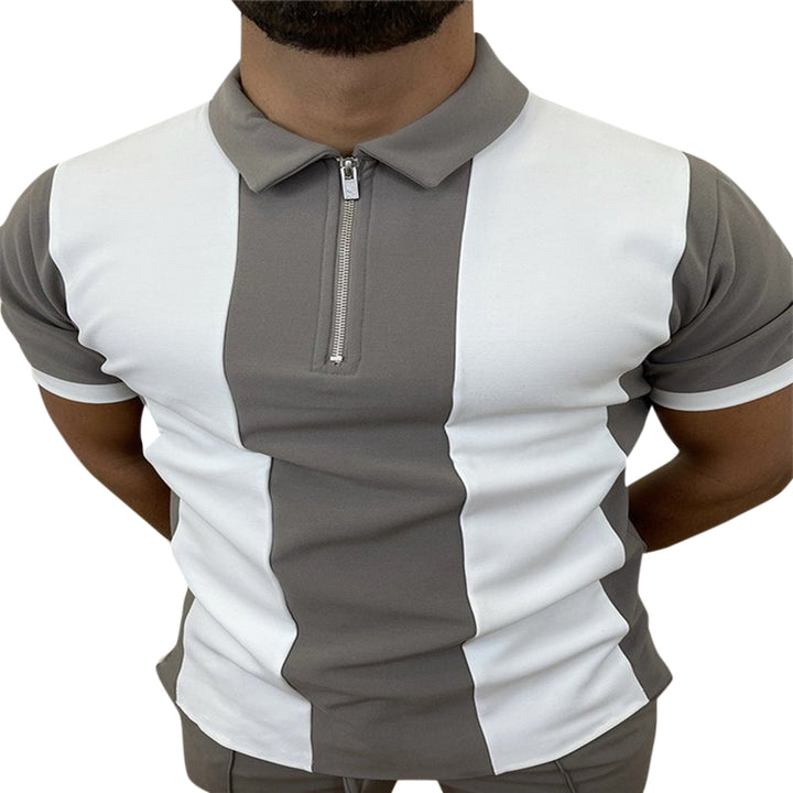 Men Polo Shirt Summer Short Sleeve Business Casual Breathable Streetwear Fashion Patchwork Polo T Shirt Men Image 4