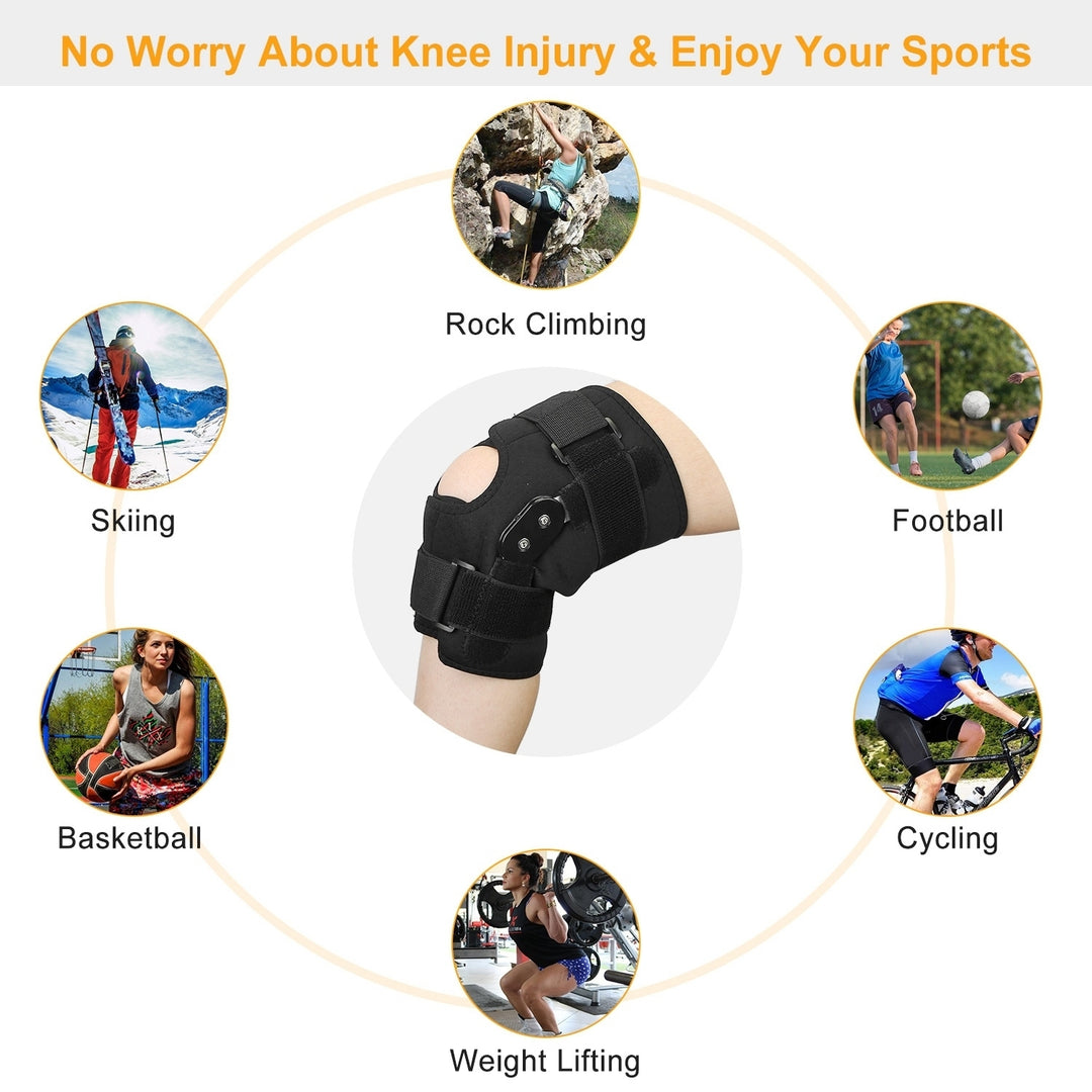 Sport Knee Brace Adjustable Open Patella Knee Support Compression Knee Wrap Image 3