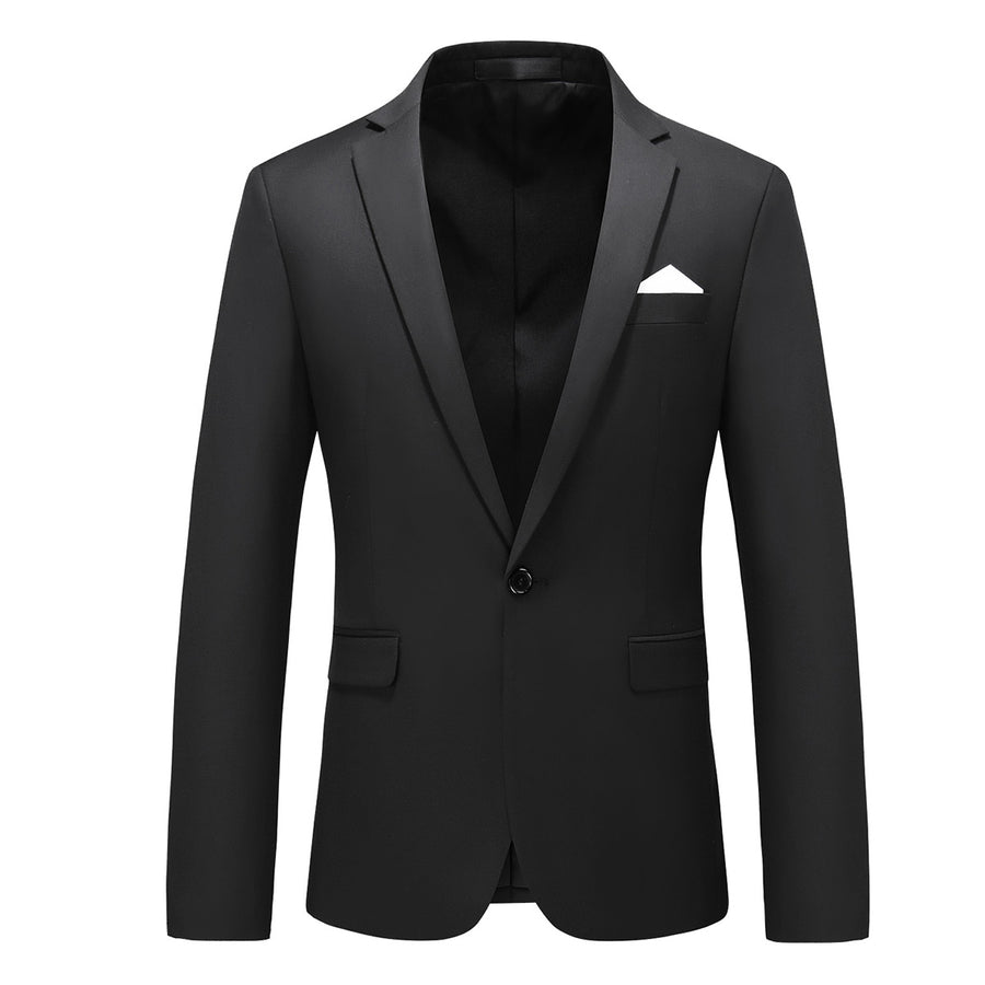 Men Blazer Business Casual Stylish Solid Color One Button Slim Fit Spring Summer Party Date Blazer Jacket Daily Image 1