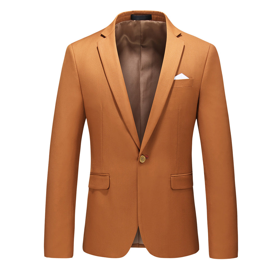 Men Blazer Business Casual Stylish Solid Color One Button Slim Fit Spring Summer Party Date Blazer Jacket Daily Image 3