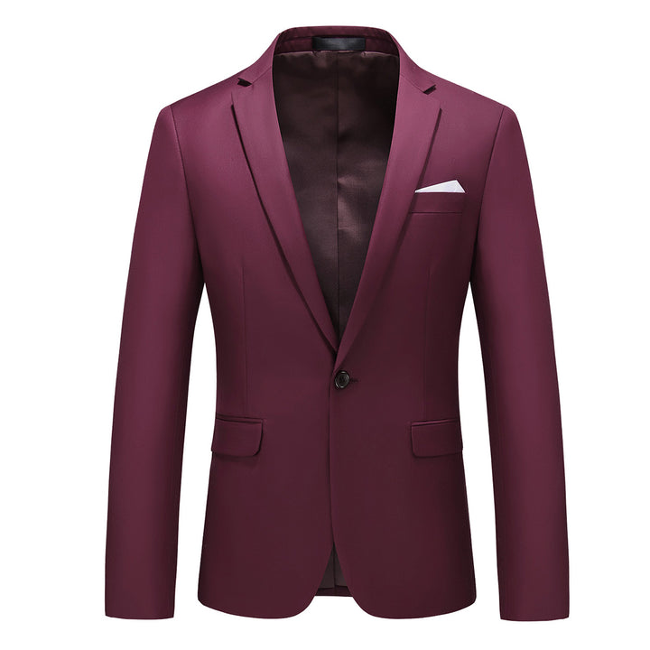 Men Blazer Business Casual Stylish Solid Color One Button Slim Fit Spring Summer Party Date Blazer Jacket Daily Image 1
