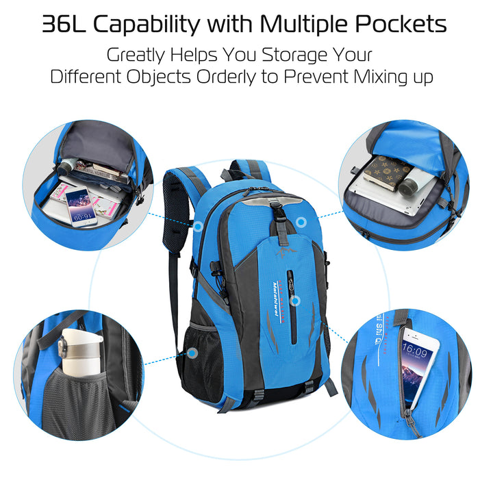 36L Waterproof Outdoor Backpack Lightweight Travel Daypack Nylon Hiking Knapsack Image 4