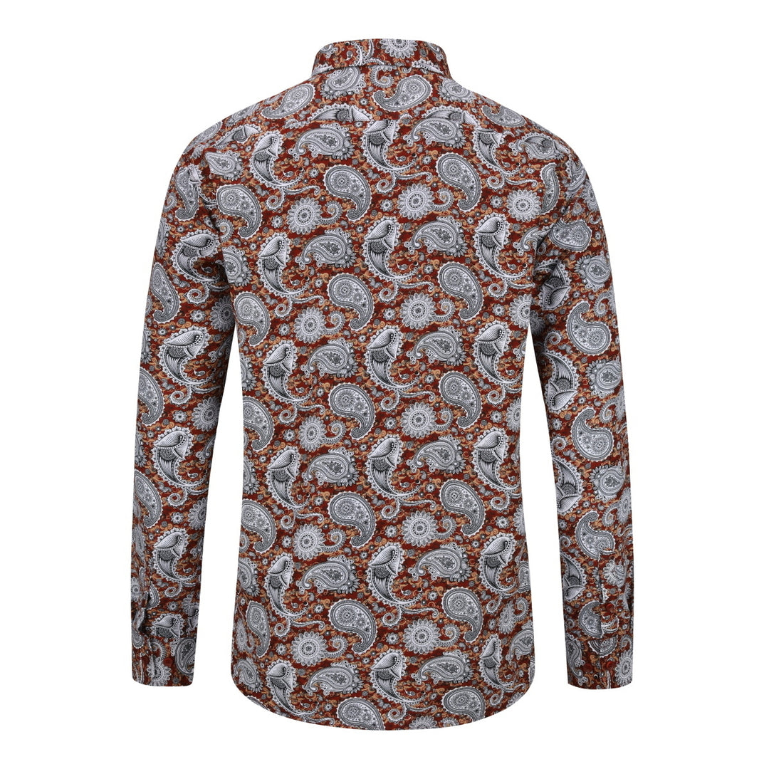 Print Long Sleeve Shirt Men Casual Blouse Spring Button Down Hawaiian Shirts Fashion Streetwear Image 3
