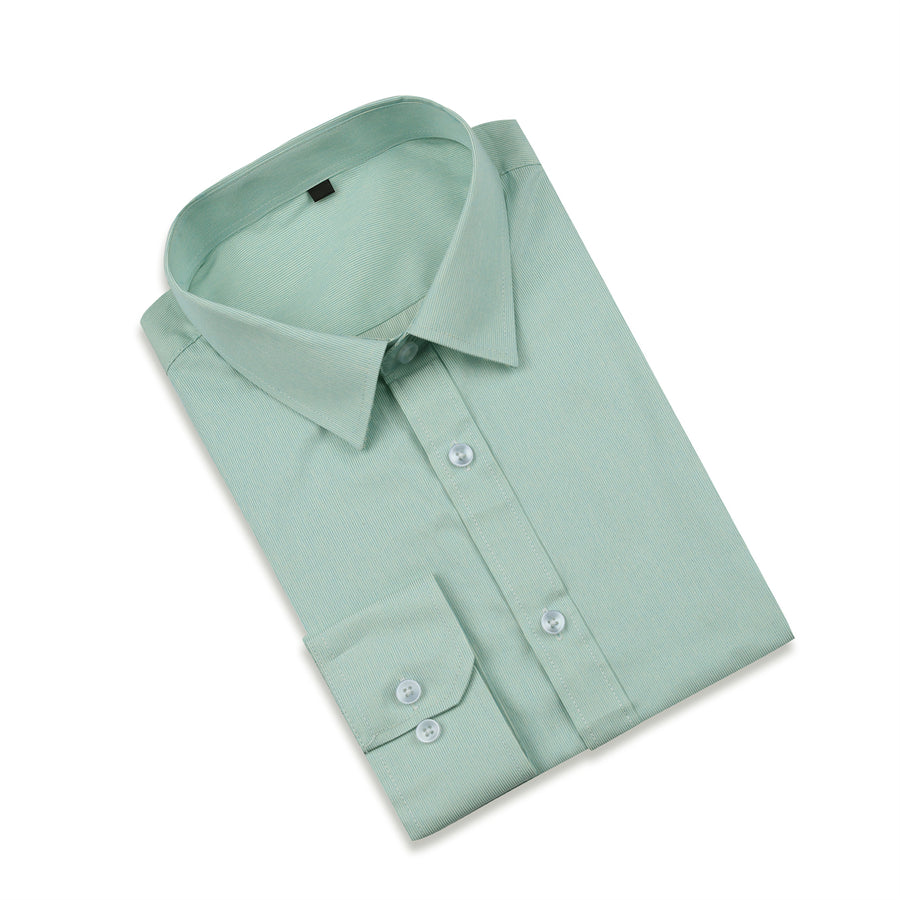 Spring Autumn Long Sleeve Shirt Men Fashion Solid Color Lapel Slim Fit Business Casual Top Elegant Work Wear Image 1